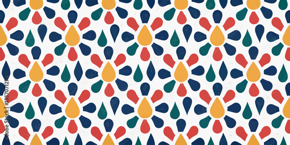 Aufkleber floral pattern: abstract design with vibrant floral motifs, offering a visually appealing and versat