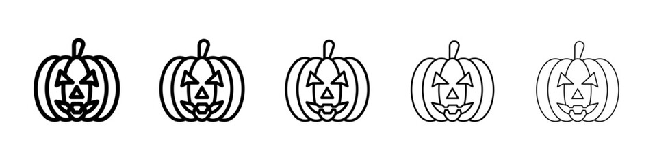 Halloween pumpkin icon vector outline symbol or illustration
