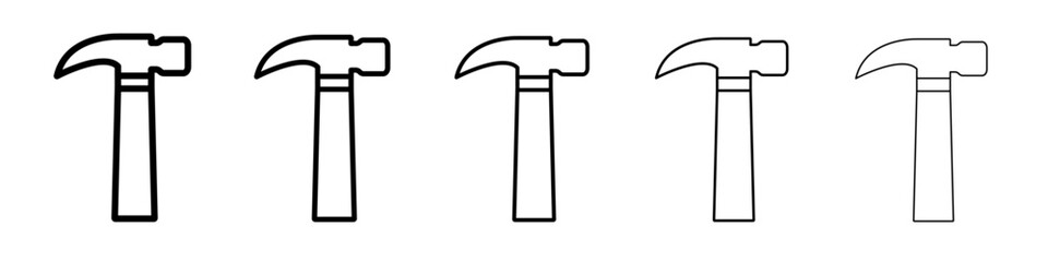 Hammer icon vector outline symbol or illustration