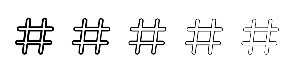 Obraz premium Hastag icon vector outline symbol or illustration