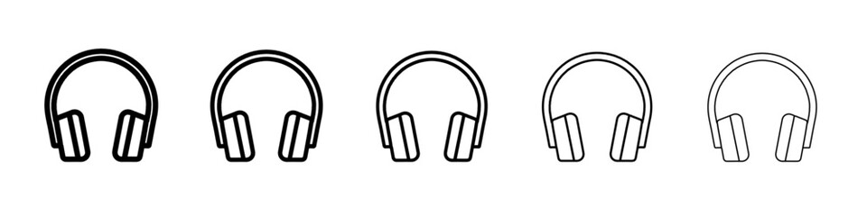 headphone icon vector outline symbol or illustration