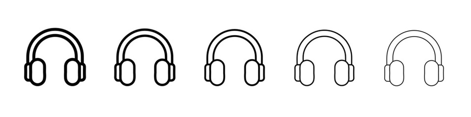headphone icon vector outline symbol or illustration