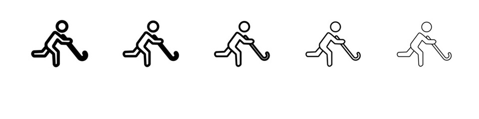 Hockey player icon vector outline symbol or illustration