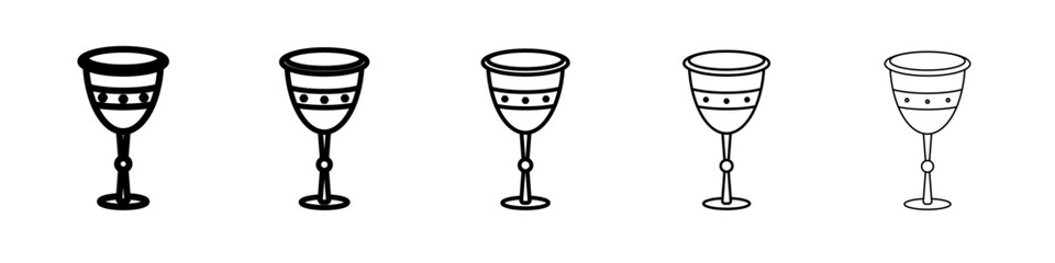 Holy chalice icon vector outline symbol or illustration