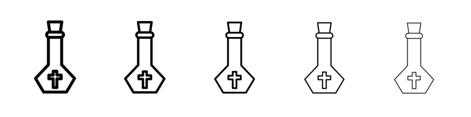 holy water bottle icon vector outline symbol or illustration