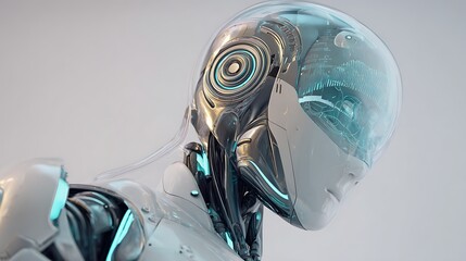 未来を象徴する洗練されたヒューマノイドロボット