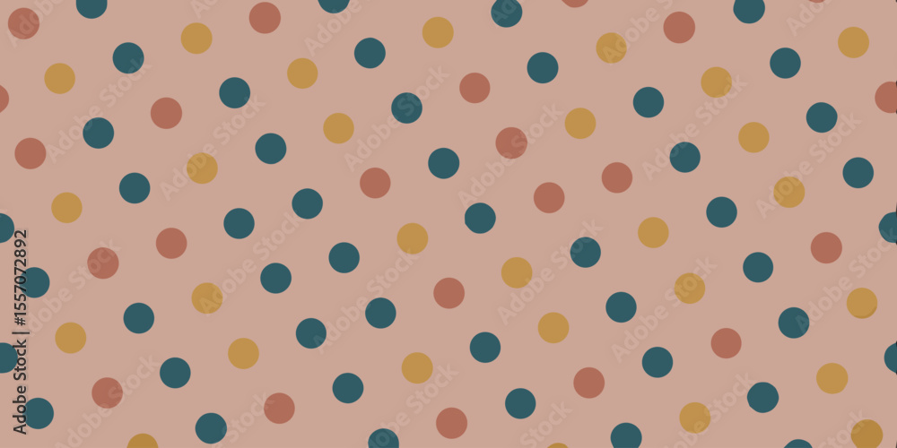 Aufkleber polka dot delight: an eye-level perspective of a repeating pattern of colorful dots gracefully arran