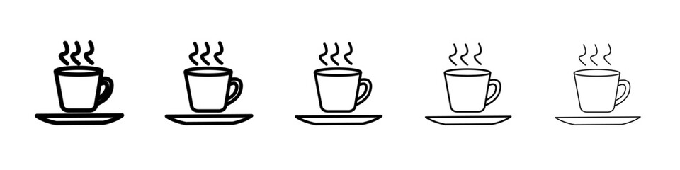 hot tea icon vector outline symbol or illustration