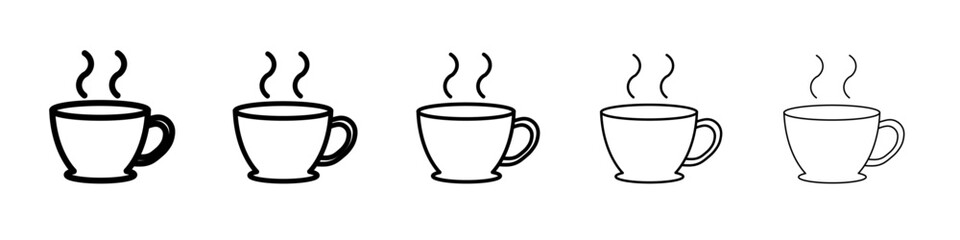 hot tea icon vector outline symbol or illustration