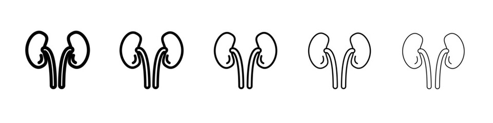 Human kidneys icon vector outline symbol or illustration