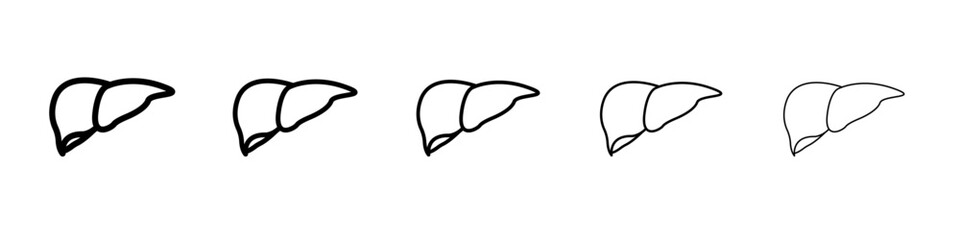 Human liver icon vector outline symbol or illustration