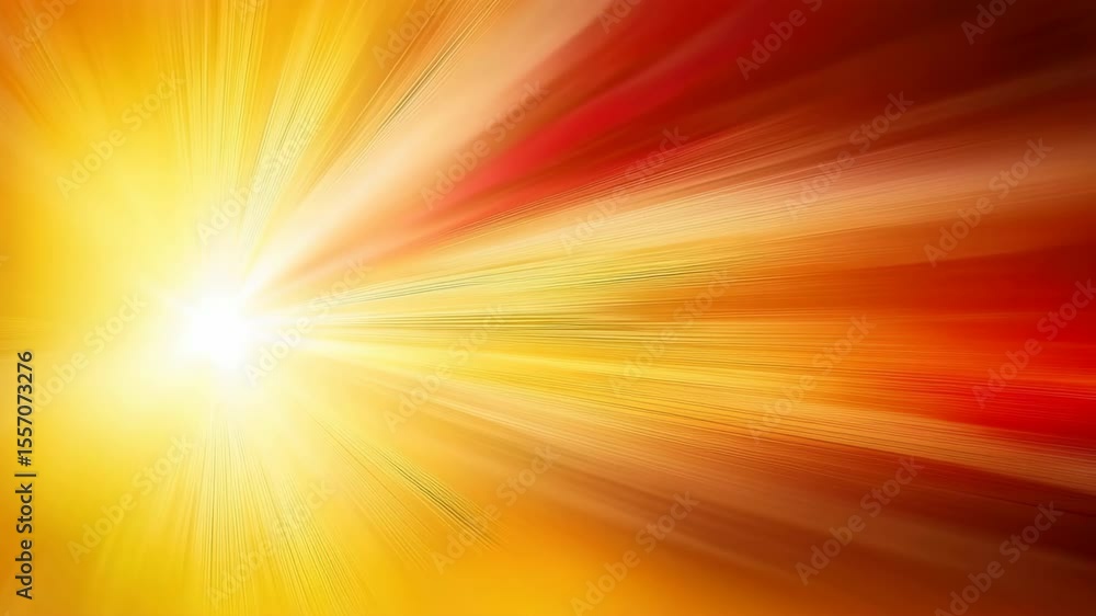 Poster bright light rays create vibrant explosion of color, radiating warmth and energy in dynamic motion.