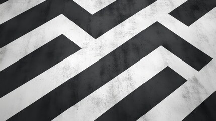 Abstract black and white striped geometric pattern, bold directional motif