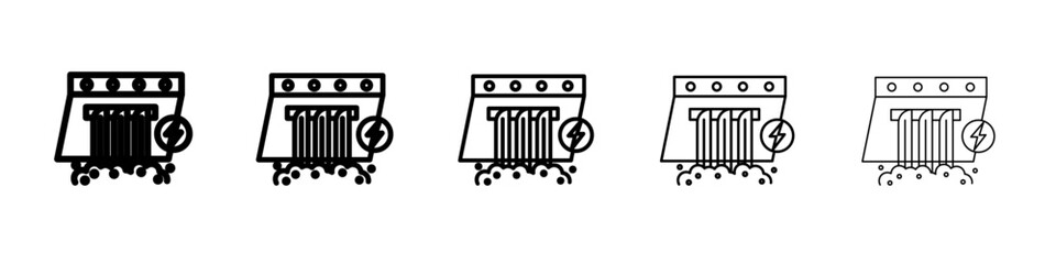 Hydroelectric dam icon vector outline symbol or illustration