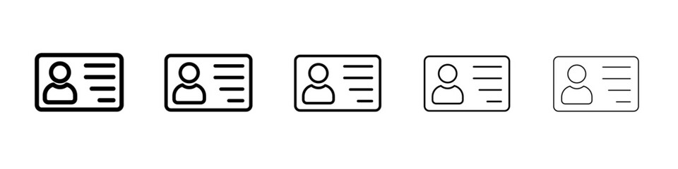 id card icon vector outline symbol or illustration