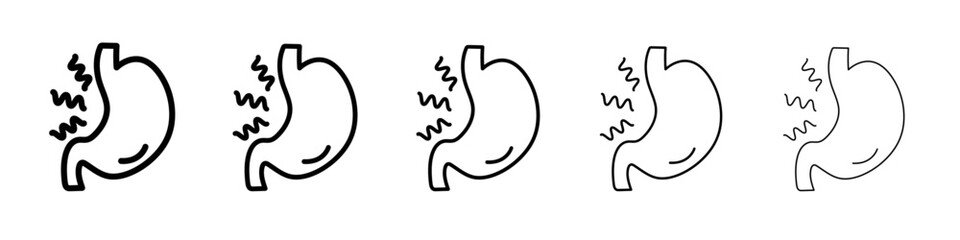 Fototapeta premium Indigestion icon vector outline symbol or illustration