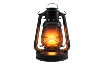 An antique lantern casts a warm inviting glow a beacon of hope and nostalgia in the darkness on transparent background