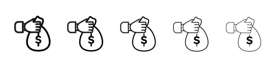 Investment icon vector outline symbol or illustration