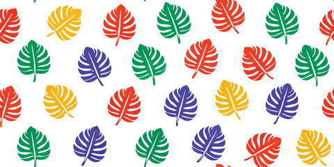 Colorful Leafy Symphony: A vibrant, patterned arrangement of multi-colored leaves forms a striking and artistic visual composition.