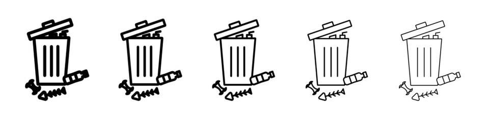 Leftovers Disposal icon vector outline symbol or illustration
