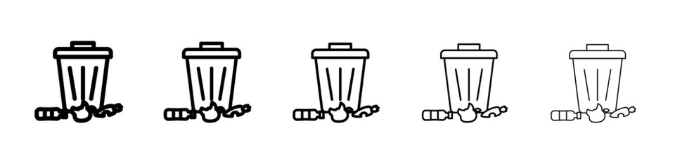 Leftovers Disposal icon vector outline symbol or illustration
