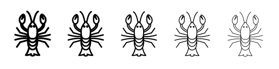 lobster icon vector outline symbol or illustration