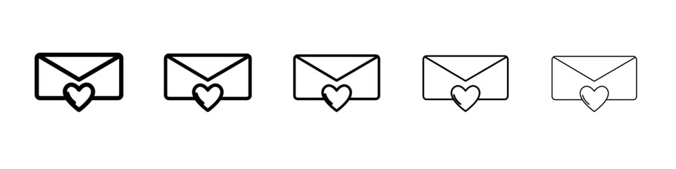 Love letter icon vector outline symbol or illustration