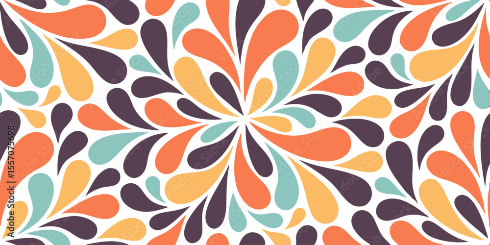 Poster geometric harmony: a vibrant display of flowing geometric patterns in vivid colors, offering a sense