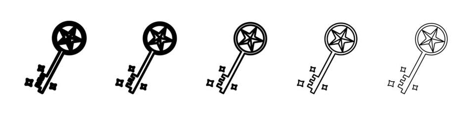 Obraz premium Magic Key icon vector outline symbol or illustration