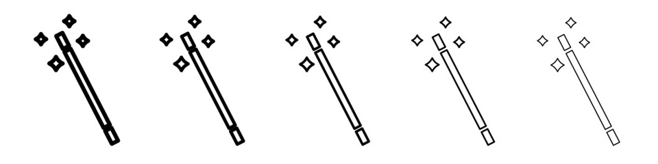 magic wand icon vector outline symbol or illustration