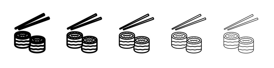 Maki sushi roll icon vector outline symbol or illustration © Muhtemel