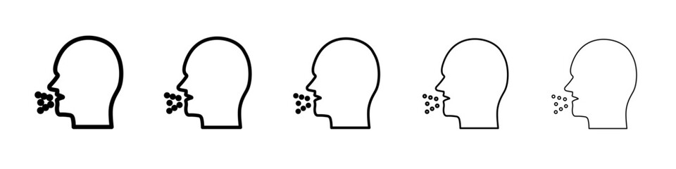 Naklejka premium man coughs icon vector outline symbol or illustration