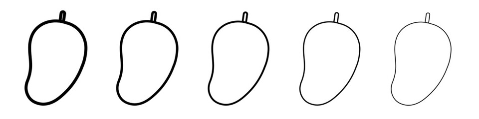 mango icon vector outline symbol or illustration