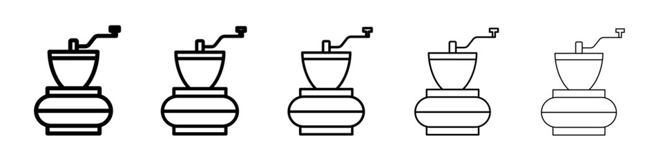 Obraz premium Manual coffee grinder icon vector outline symbol or illustration