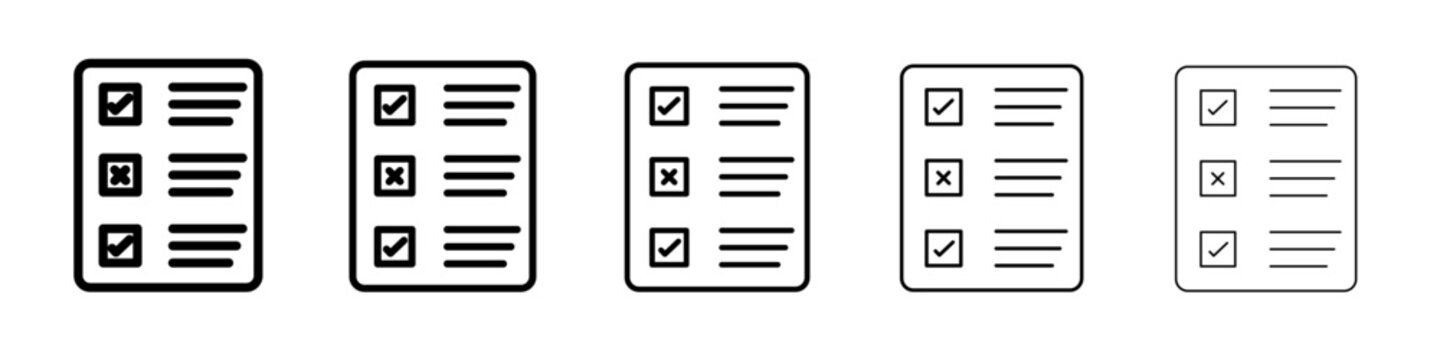 mcq sheet icon vector outline symbol or illustration