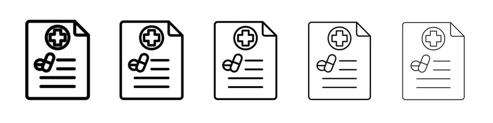 medical Prescription icon vector outline symbol or illustration