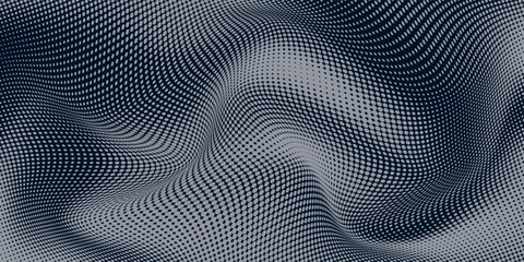 Fototapeta premium Abstract digital wave of particles. Futuristic point wave. Technology background vector. Vector illustration