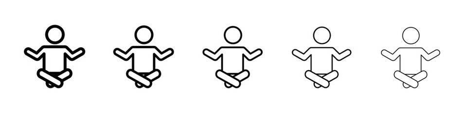 Meditation icon vector outline symbol or illustration