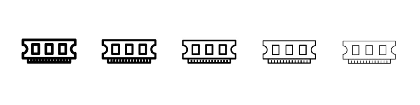 memory, ram icon vector outline symbol or illustration