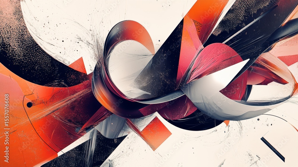 Poster dynamic interplay of geometric forms in a modern abstract composition