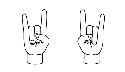 Hand Horns vector icon symbol in flat style. Hand Horns vector icon set in black and white filled and solid style