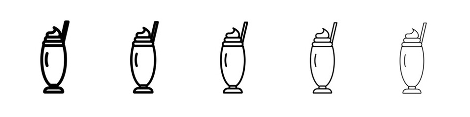 Milkshake icon vector outline symbol or illustration