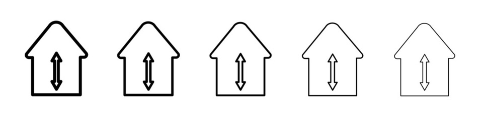 Minimum ceiling heights icon vector outline symbol or illustration