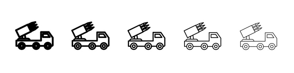 Missile Launcher icon vector outline symbol or illustration