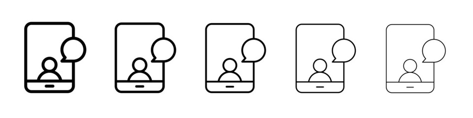 mobile communication icon vector outline symbol or illustration