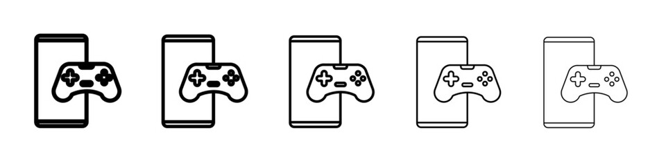 mobile phone game icon vector outline symbol or illustration