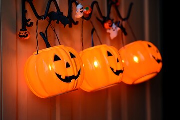 Group of scarecrows stand in a cornfield during a lightning storm