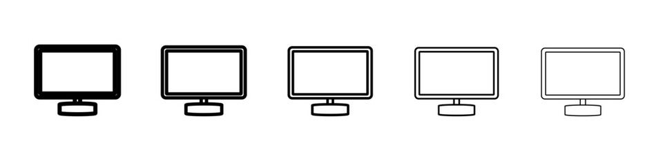 monitor icon vector outline symbol or illustration