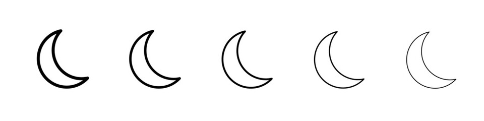 moon outline icon vector outline symbol or illustration