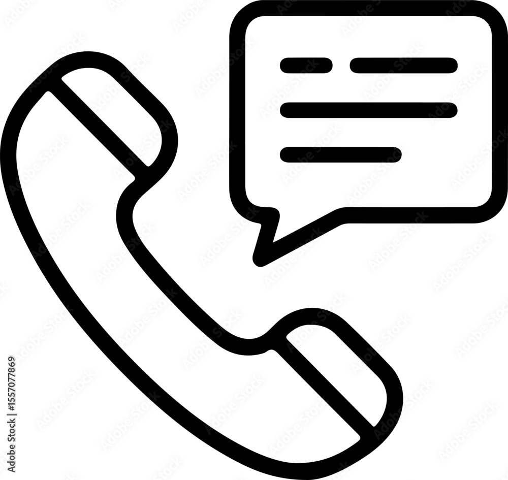 Aufkleber phone handset with a speech bubble and text message icon